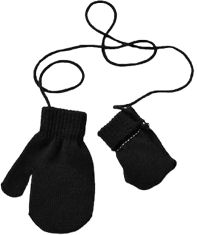 Gungtj Fäustlinge mit Schnur, volle Finger-Stretch-Fäustlinge mit Seil, bequeme Kinder-Winterhandschuhe, niedliches Winterzubehör zum Wandern, Camping