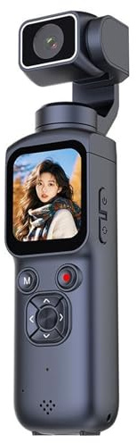 Denash Caméra Vidéo Portable, Caméscope Portable 4K 64 MP avec WiFi et Anti-secousse, Caméra de Vlogging Numérique pour Les Voyages et L'enregistrement en Extérieur