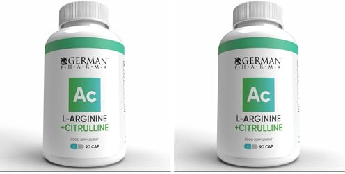 L-Arginine & Citrulline 1845mg, High Strength Capsules, 90 Vegetarian Capsules - Made in The UK (Pack of 2)