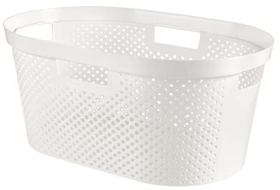 Curver Wäschekorb Infinity in skandinavischen Optik - stabiler Kunststoff, 39 Liter