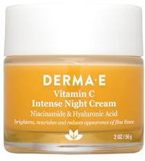 DERMA-E Vitamin C Intense Night Cream, 2 Oz, Brightening and Hydrating Facial Skin Renewing Cream, Anti-Aging Overnight Face Moisturizer for Skincare and Youthful Radiance