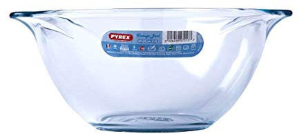 Pyrex Tempered Glass Kitchen Mixing Bowls SET OF THREE 2.5l/4.4pts Narrow & Wide Pour Spouts Thick Glass Oven to Table Dishwasher & Microwave Safe, Freezer Proof for Baking & Cooking Made in France