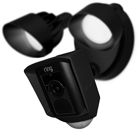 Silicone Skin Case Cover Compatible with Ring Floodlight Cam Wired Plus, Floodlight Camera - Sun Glare, UV & Weather Protection Skins Cover - Black