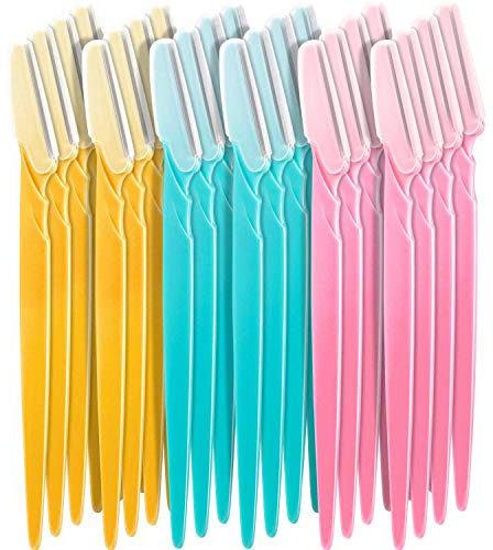 Boao 24 Stück Augenbrauenrasierer Gesichtsrasierer Shaper Trimmer mit Präzisionsabdeckung, Modern, Kunststoff, Damen, Frauen, Damen, In verschiedenen Farben erhältlich