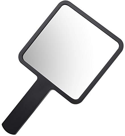 YoungRich Miroir Portable Professionnel Mirroir à Main Miroir de Maquillage Carré Mirroir Portable Salon de Coiffure La Famille Noir 9 * 16cm