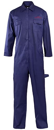 Personalised Stud Front Work Coverall Boiler Suit with Custom Embroidered Name (L)