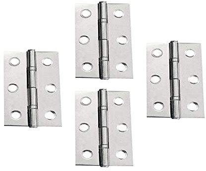 YOFASEN Cerniere pieghevoli per la casa, in acciaio inox, per mobili da esterno, con viti, colore argento, 70 x 44 x 1,2 mm, 4 pezzi