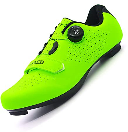 JUHUYP Fahrradschuhe Fahrrad für Herren Damen MTB Radsportschuhe Rennradschuh Mountainbike Schuhe Kompatibel mit SPD/SPD-SL & Look Delta Quick Lock Cleat Outdoor Fahrradschuh B Grün 37 EU