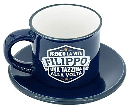 TAZZINA DA CAFFE' PERSONALIZZATA CON PIATTINO - FILIPPO