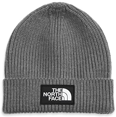 The North Face Box Logo Cuffed Unisex Kinder Beanie-Mütze, TNF Medium Grey Heather, One Size
