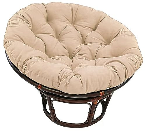 Dunkelblaues Papasansesselkissen, 80 x 80 cm, Polster-Bodenkissen für Drehstuhl, runder Polyrattan-Sessel, 100 cm Durchmesser, 10-12 cm dick