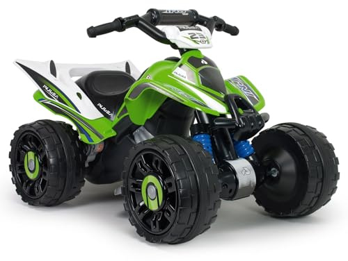 Quad Elettrico Bambini 12V INJUSA Blaster Verde Dai 2 Anni Con Batteria E Caricatore Retromarcia Ruote Antiscivolo Freno Automatico Sella 37cm Guida Sicura Esterno Regalo Perfetto Motricità