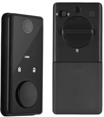 Splenssy Smart Lock BT Schlüsselloses Türschloss TY APP Fingerabdruck-Passwort RFID-Karte 5 Entriegelungsmethoden Türschloss aus Aluminiumlegierung für 35–60 mm Dicke Büro-,Schlafzimmertüren