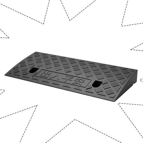 DAQXYH Rampe Fauteuil Roulant Légère Rampe De Seuil 3-19cm Hauteur, Portable Rampe D'accès en Plastique Antidérapante Rampe De Bordure avec Boulons pour Garage(Black,50x50x19cm)