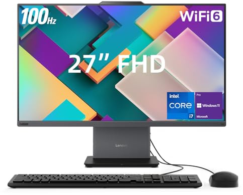 Lenovo ThinkCentre Neo 50a computadora empresarial todo en uno, visualización FHD de 27 pulgadas de 100 Hz, Intel Core i7-13620H, 32 GB DDR5 RAM, 1 TB SSD, cámara web, HDMI, tipo C, Wi-Fi 6, teclado y