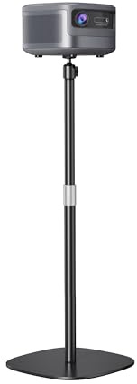 Hocoder Projector Stand Floor Projector Mount Stand 1/4 Screw with Heavy Base, Adjustable Height 33-50,Arbitrary Angle Adjustment, for Living Room, Courtyard, Bedroom