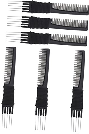 BELLIFFY 6piezas Peine Multifuncional De Acero Inoxidable Peines Para Corte y Estilismo Accesorios Para Cabello Uso Profesional Casa y Salón