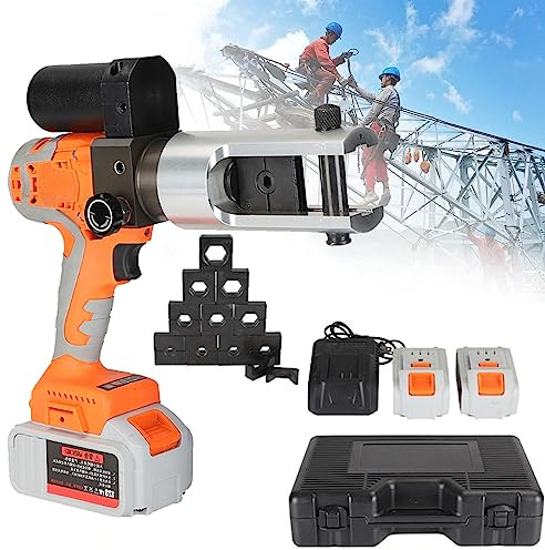 Battery Powered Hydraulic Cable Cutter and Crimper Tool with Dies for Terminating Copper and Aluminium Lugs