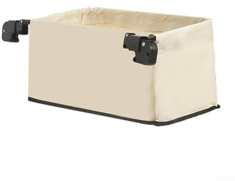 Oxford Cloth Rear Organizer Suitable for Most Garden Trolley Carts (Grey(white(for 5in wheel))