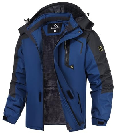PrimeCrest Herren Wasserdichte Jacke mit Abnehmbarer Kapuze