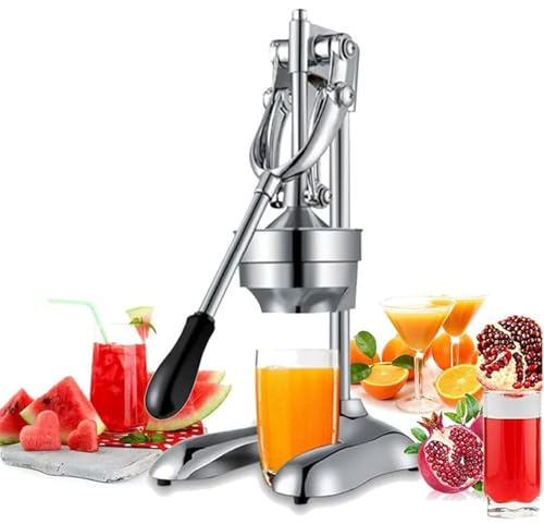 Exprimidor profesional de cítricos de acero inoxidable, exprimidor manual con barra de presión giratoria, mango antideslizante y base en forma de U para granada, pomelo, lima, herramienta de cocina