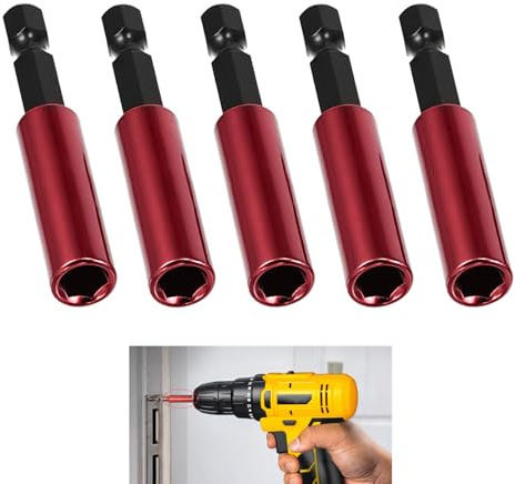 5 Pezzi Prolunga per Avvitatore Magnetico Trapano, Adattatore Magnetico 1/4 per Trapano e Avvitatore Portainserti, Attacco Esagonale con Magnete, per Bosch Makita Milwaukee Dewalt (60 mm)