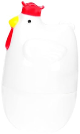 ELAYARD Contenitore per Uova al Vapore a Forma di Bianco per Microonde Utensile da Cucina in Plastica Sicura per Uova in Camicia Gadget Pratico per Colazione Veloce
