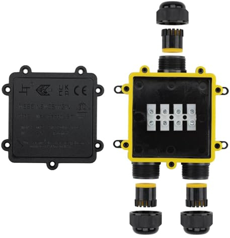 Lumonic 3-Wege Y Abzweigdose wasserdicht IP68 | schnelle, sichere Kabelverteilung | für Kabel 0,5-2,5mm² | UV-Beständig, -40°C bis+ 105°C | Verteilerdose für Outdoor, Garten, Erdkabel
