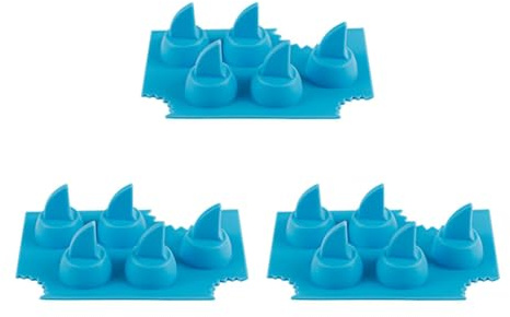 Fegtrtyoa Silicone Sharks Fin Shape Ice Tray for Freezer,Diy Sharks Fin Jello Mould Mold, Sharks Lovers Ice Molds Gift 3pcs