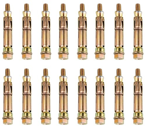 Okeno Select 16 Pcs Concrete Anchor Bolts, M10x78mm Heavy Duty Wall Anchor Expansion Bolts, Shield Concrete Screws, Masonry Anchors for Brick Masonry Wall Fixings Heavy Duty Plugs