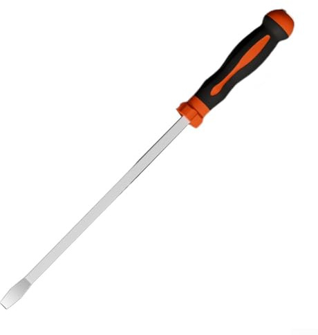 Grand tournevis de 38,1 à 78,1 cm, manche extra long pour une utilisation intensive, tige en acier à haute teneur en carbone avec poignée antidérapante en PVC, pointe plate frappante, compatible (38,1