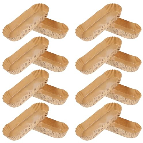 SUPVOX 100 Pezzi Pirottini di Carta a Forma di Barca, Antiaderenti Rettangolari per Torte e Pane, Resistenti al Calore per Feste, Pasticcerie e Uso Domestico