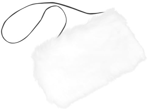 FRCOLOR Manicotti le Mani in Pelliccia Sintetica Bianca per Donna, Riscaldatori Morbidi e Caldi Invernali, Resistenti al Freddo e Utilizzabili come Cuscino, per L'inverno e Feste