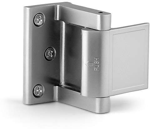 Berlin Modisch Door Lock Reinforcer Privacy Door Latch for in-Swinging Doors Extra High Resistance Home Door Security Lock (Satin Nickel)