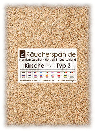 Räucherspäne Räuchermehl Kirsche 5kg Kirschbaumholz Typ 3 mittelfein 0,3-1mm für Sparbrand geeignet
