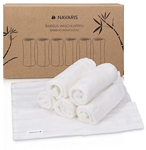 Navaris Waschlappen Set 6-teilig Baby-Waschlappen aus Viskose - 25x25cm weiche Lappen - Reinigungstücher Waschtücher - nachhaltig und wiederverwendbar