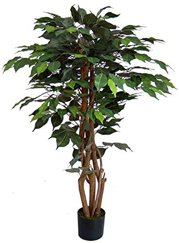 Ficus Excotica 120cm grün DA Kunstbaum Kunstpflanzen künstlicher Baum Dekobaum Birkenfeige
