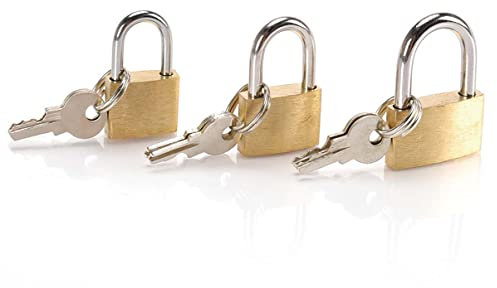 3 Mini Lucchetto per Bagagli, Lucchetto Piccolo Per Valigia Borsa Zaino Armadietto, Lucchetto Diario, 6 Chiavi Inclusi