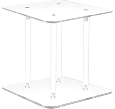 6 X 6 X 6 1/2 Rods Clear Riser Acrylic Transparent Plexiglass Pedestal Table Display Podium Glorifier Riser Stand Centerpiece Flower Sculputure Merchandise Lamp Book Stand 2X10136-6X6+4X10133-6-2D