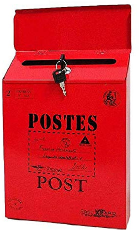 Samnuerly Briefkästen An der Wand befestigte Briefkästen für den Außenbereich Antiker amerikanischer Retro-Postkartenkasten Mehrzweck-Briefkasten Regenfest Mehrfarbig