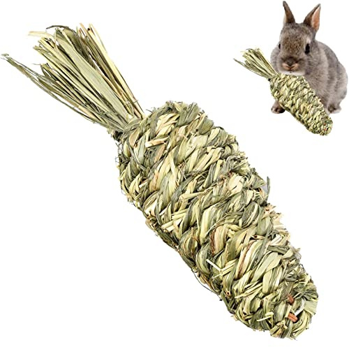 Voiakiu Jouets à mâcher pour Lapins - Soin des Dents pour Les gencives et Les Dents l'animal - Dentition Carotte d'anneau Boules d' pour des gerbilles, Cochon d'In
