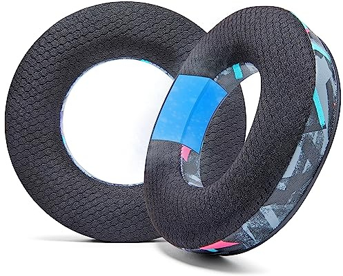 WC FreeZe DT770 – Kühlgel-Ohrpolster für Beyerdynamic DT770, DT990, DT880, MMX300, DT1770, DT1990 Kopfhörer | Außenseite aus Sportstoff, Geräuschisolierung, verstärkter Schaumstoff | 90's Black | Von Wicked Cushions | Auch für DT880, MMX300, DT1770 und DT1990. Sportstoff, verstärkter Schaumstoff | 90's Black