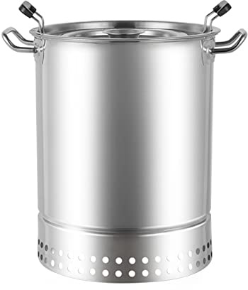 smokeless Charcoal Barrel BBQ Grill - Stainless Steel Mesh Barrel with 20pcs Kabob Skewers, Rolling Grilling Basket, and Camping Barbecue Rack for Vegetables and Meat,single layer