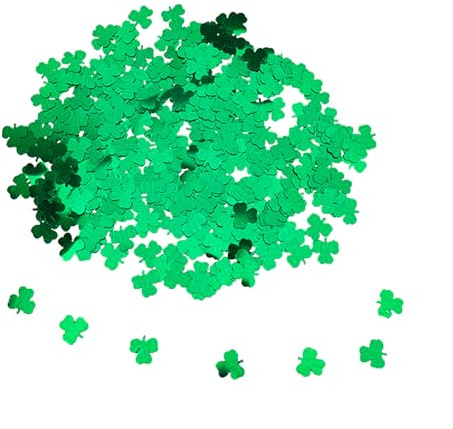 GoldRock Kleeblatt Deko Glücksklee Konfetti Grün,600 Stk Kleeblatt Glücksbringer Streudeko,Tischdeko Geburtstag,Silvester Deko 2025,St Patricks Day Deko,Glücksbringer Kleeblatt,Glückssteine Confetti