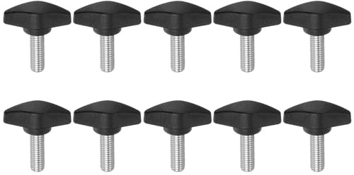 QUARKZMAN 10 Stück Rändelschrauben M8 x 20mm Flügelschraube mit T-förmige Handgriff, Verzinkte Kohlenstoffstahl Gewindebolzen Daumenschrauben 36mm Spannschraubenknopf für Schnellentfernung