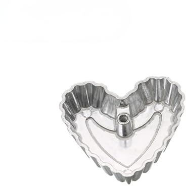Bunuelos Mold Achappam Mold Rosette Iron Set Flower Round Star Rosette Metal Waffle Molds Rosette Timbale Molds Swedish Rosette and Timbale Set Aluminum Cookie Cutter (Heart)