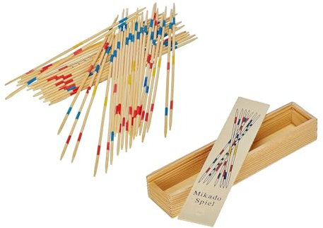 Generisches Shanghai Mikado-Holzbrettspiel, Multiplayer-Strategie, verschiedenfarbige Stäbchen mit wiederverschließbarer Box, Mikado-Spiel, Holzstäbchen-Spiel, Shanghai-Holzstäbchen-Spiel