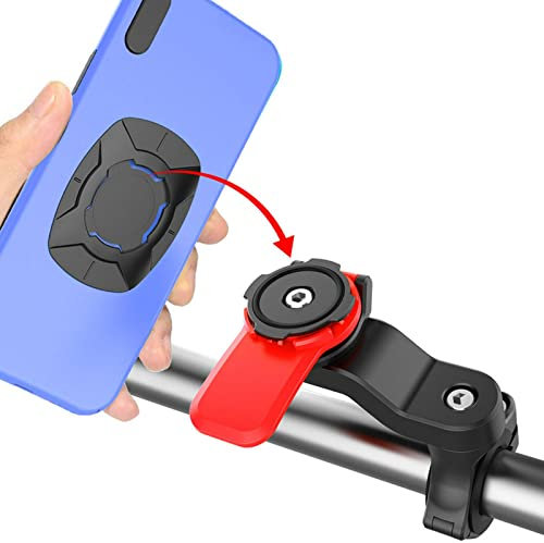Kisbeibi Support de téléphone pour moto - Rotatif à 360° - Réglable - Universel - Pour la plupart des appareils GPS et smartphones de 4,7 à 7,2 (rouge)