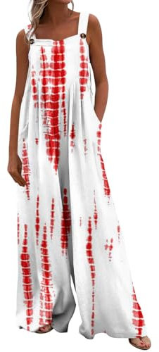 RMBLYfeiye Damen Arbeitshose Arbeitslatzhose Hosenanzug Elegant Lässiger Jumpsuit Sommer Leinen Set
