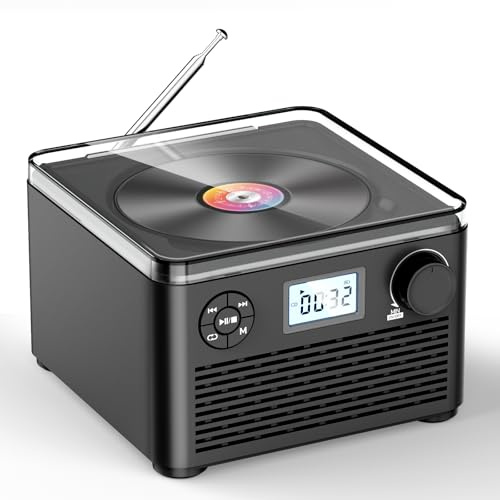 KUEPHOM Portable CD Player with Bluetooth Speakers & FM Radio | Rechargeable, CD/MP3 Disc/USB/TF, Easy Operation, Headphone Jack, For Music/Audiobooks Lover/Gifts